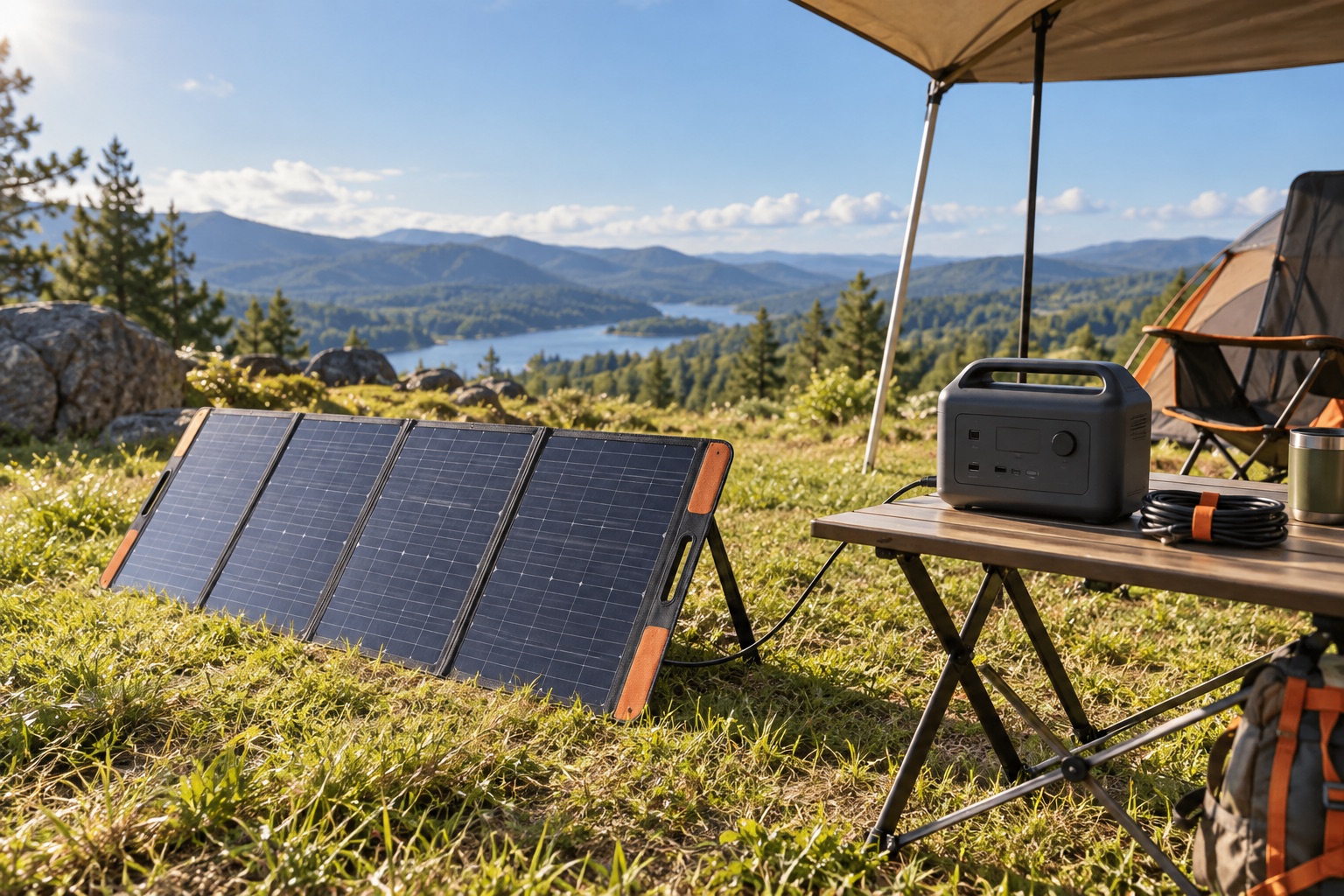 Illustration of portable solar charging